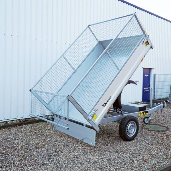 Cheval Liberté Debon PW0 Lux – Rückwärtskipper 1500 kg mit Gitteraufsatz – 250 x 160 x 90 cm – Elektrische Pumpe
