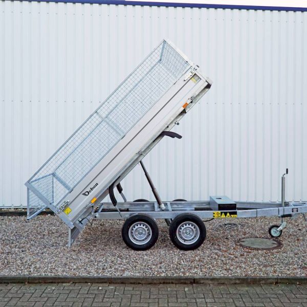 Cheval Liberté Debon PW1.2 Lux – Rückwärtskipper 2000 kg mit Gitteraufsatz – 306 x 155 x 90 cm – Elektrische Pumpe