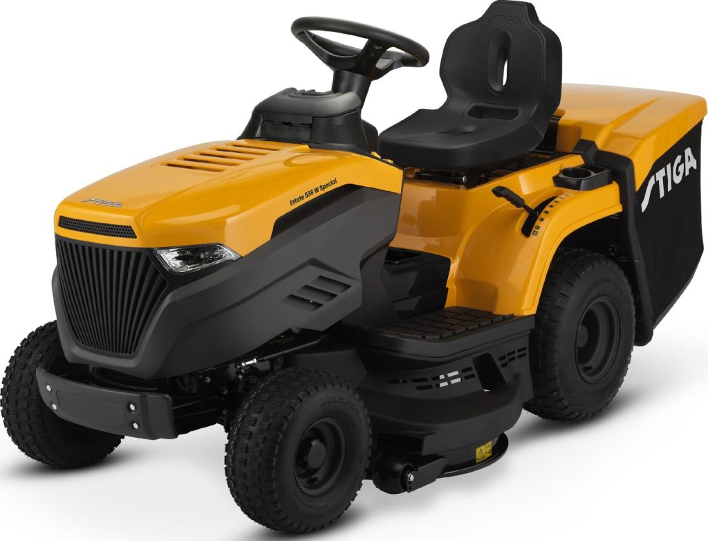 Stiga Rasentraktor Estate 598 W Special HONDA mit Mulchstopfen, Anhängerkupplung und Ladegerät – vue 3