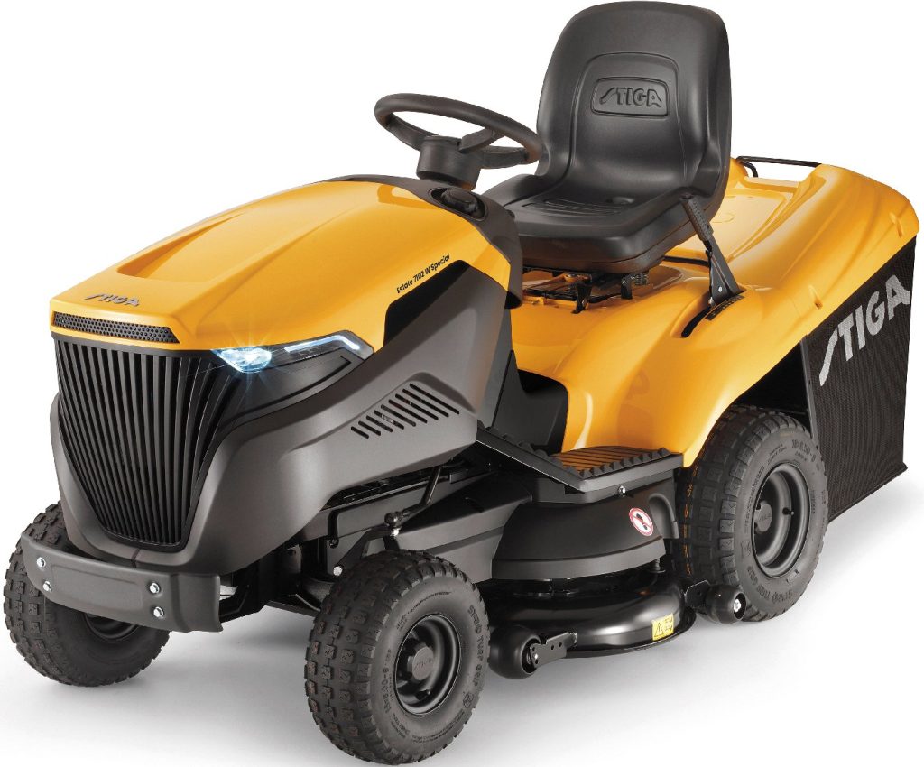 Stiga Rasentraktor Estate 7102 W Special HONDA mit Mulchstopfen, Anhängerkupplung und Ladegerät – vue 3