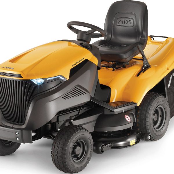 Stiga Rasentraktor Estate 7102 W Special HONDA mit Mulchstopfen, Anhängerkupplung und Ladegerät – vue 3