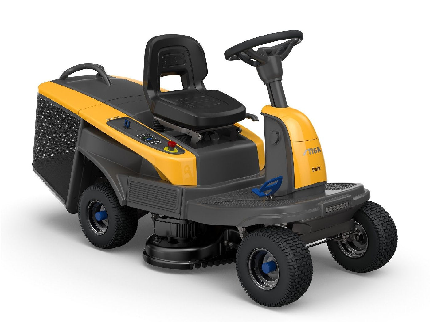 Stiga Akku-Aufsitzmäher Swift 372e mit 4 x 5 Ah Akkus und 1 x Ladegerät – vue 3 Stiga Akku-Aufsitzmäher Swift 372e mit 4 x 5 Ah Akkus und 1 x Ladegerät – vue 3